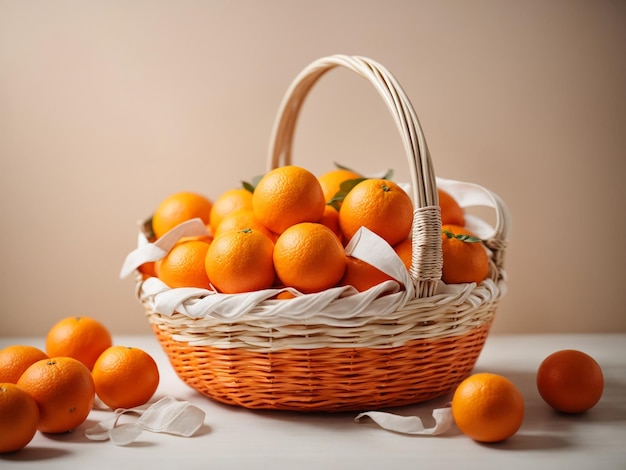 A basket of oranges