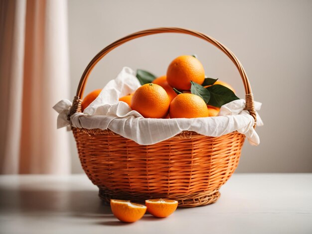 A basket of oranges