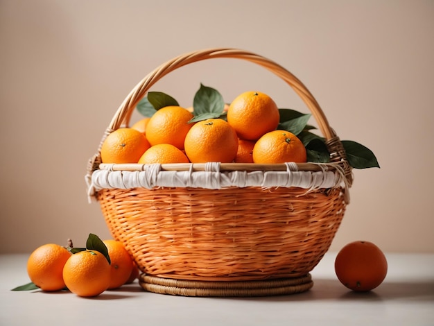 A basket of oranges