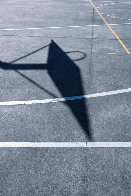 Basket silhouette on the street basket court