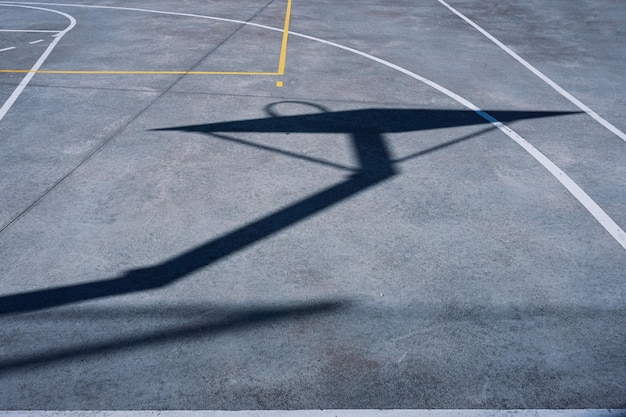 Basket silhouette on the street basket court