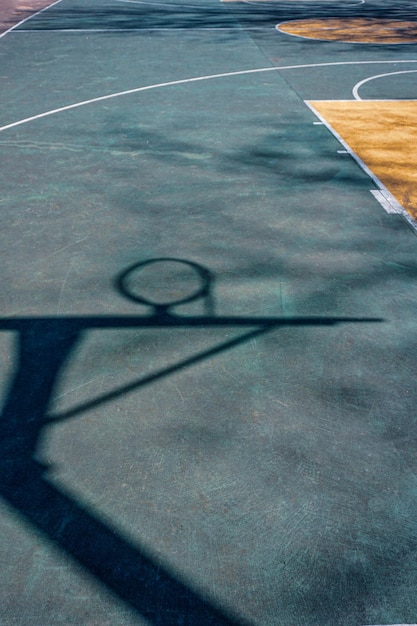 Basket silhouette on the street basket court