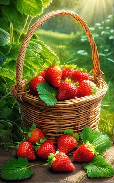 a basket of strawberries