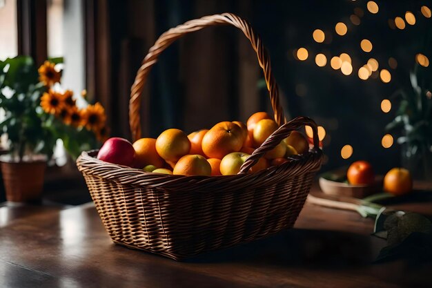 A basket on a table