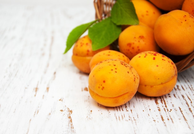 Basket with apricots