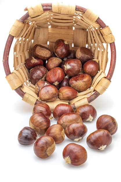 Basket with chestnuts