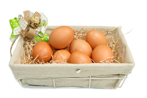 basket with eggs