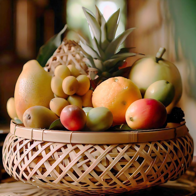 basket with some fruits AIgenerated image