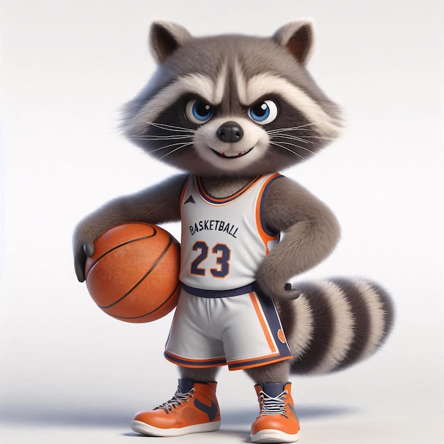 Basketball animals on white background