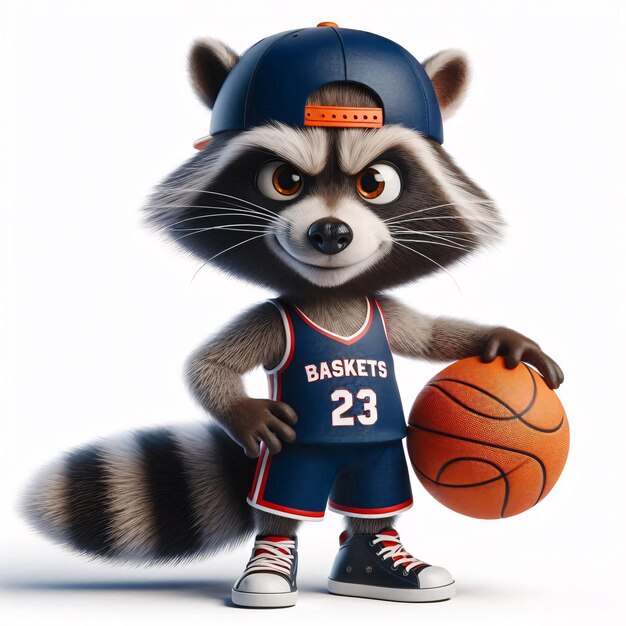 Basketball animals on white background