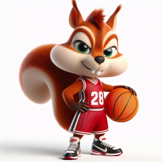 Basketball animals on white background