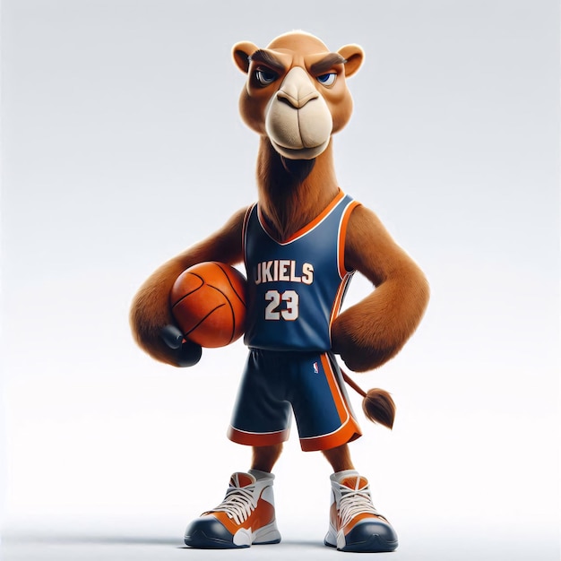 Basketball animals on white background