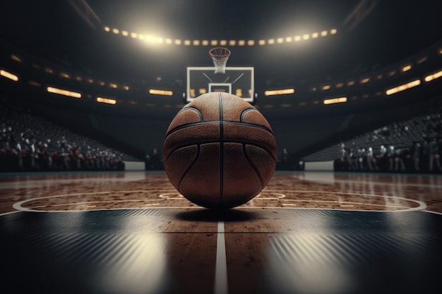 Basketball Arena with basketball ball AI Generation