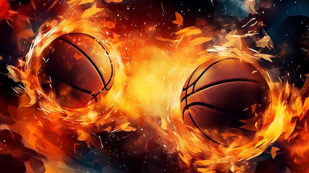 Basketball background illustration AI Generative Generative AI