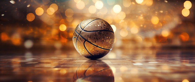 Basketball ball background with light