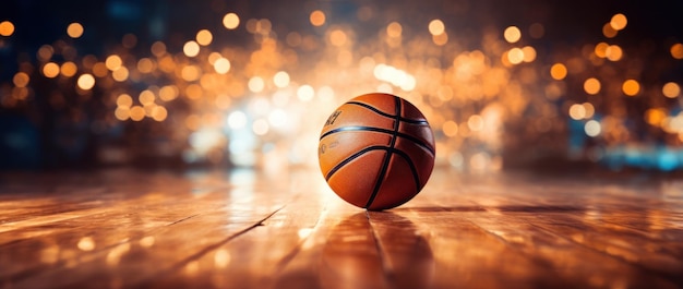 Basketball ball background with light