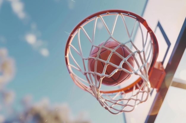 Basketball Basket Closeup Shot