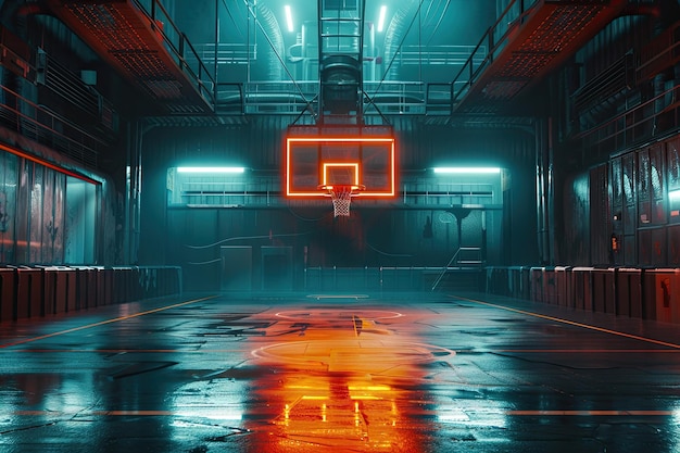 Basketball Court in an Altered Carbon City Setting