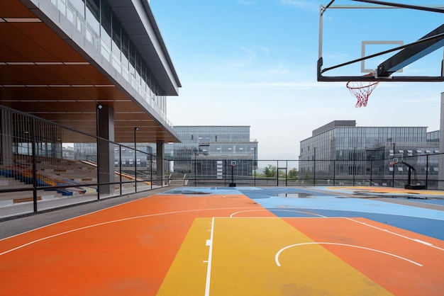 Basketball court and office building in the technology park