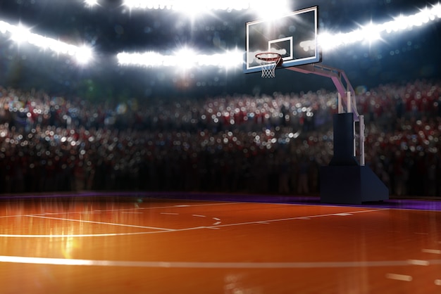 Basketball court Sport arena 3d render background