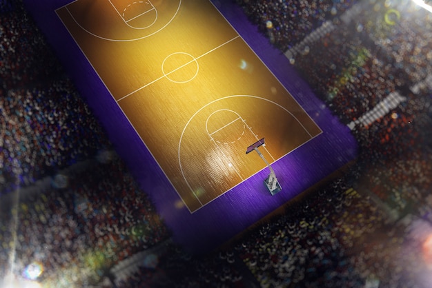 Basketball court Sport arena 3d render background