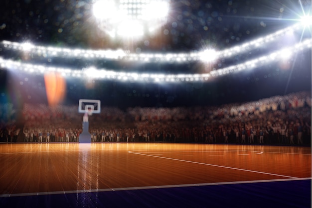 Basketball court Sport arena 3d render background