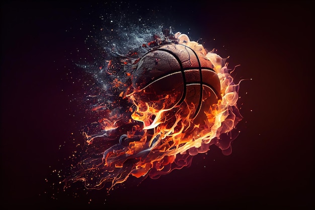 basketball on fire