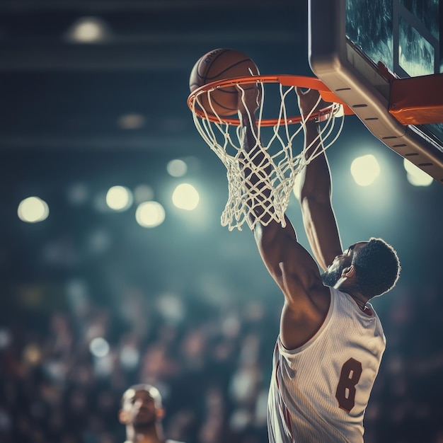 Basketball Player Making a Slam Dunk