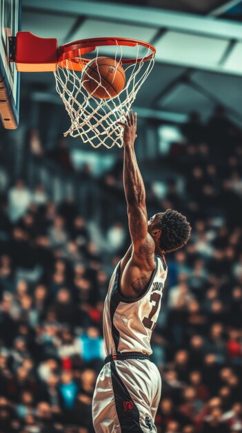 Basketball Player Making a Slam Dunk