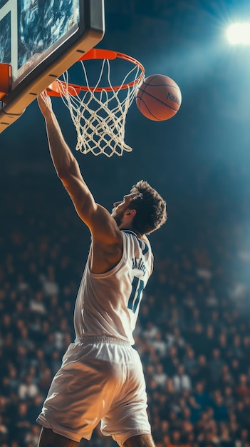 Basketball Player Making a Slam Dunk