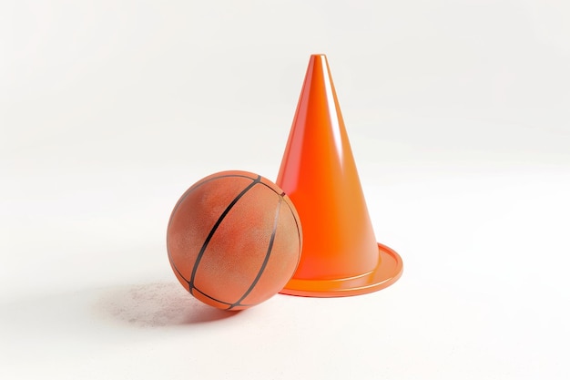 Basketball Training Cones Isolated On White Background