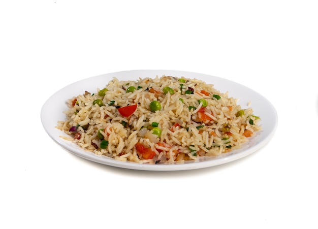 Basmati Rice Pilaf or Pulav with Peas and Vegetables