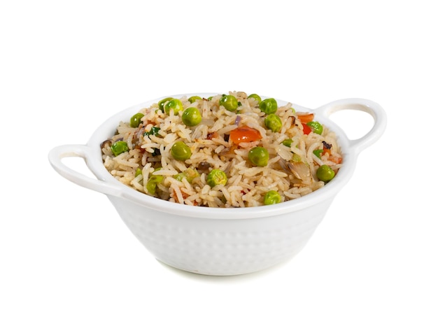 Basmati Rice Pilaf or Pulav with Peas and Vegetables