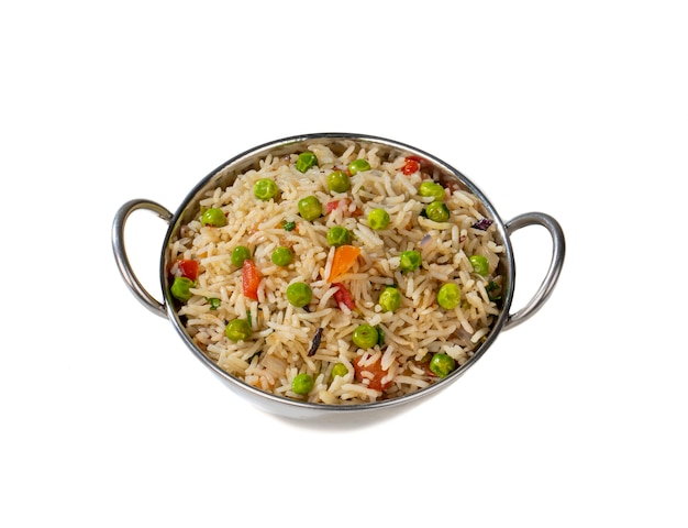 Basmati Rice Pilaf or Pulav with Peas and Vegetables