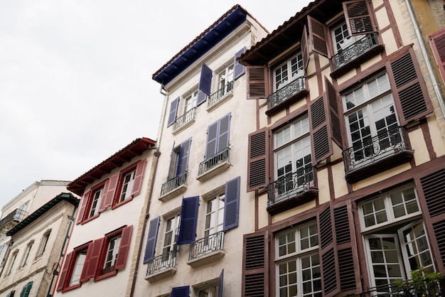 Basque Country bayonne town France view of house facade tradionnal exterior