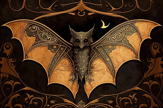 Bat in an amazing painting art visual perfect for print and poster design