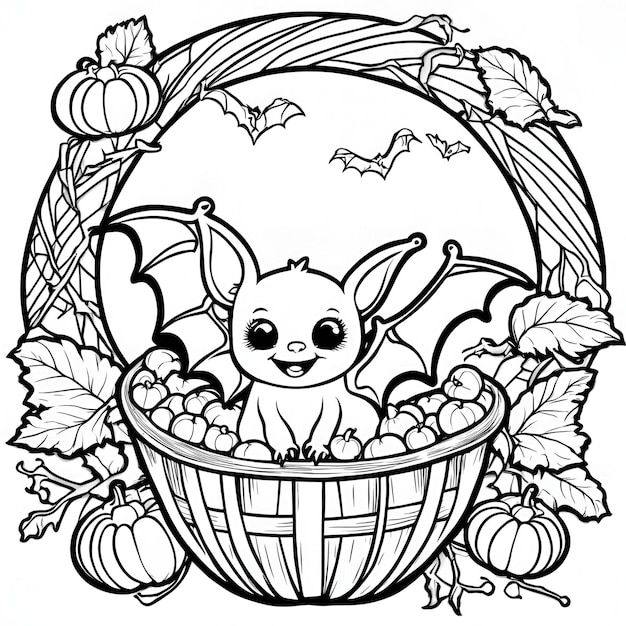 Photo bat coloring pages cute halloween