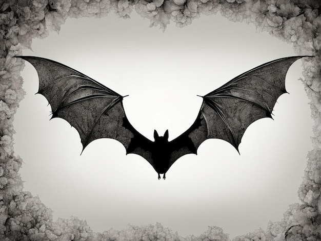 Photo bat flying silhouette horror halloween graphic realistic ai art