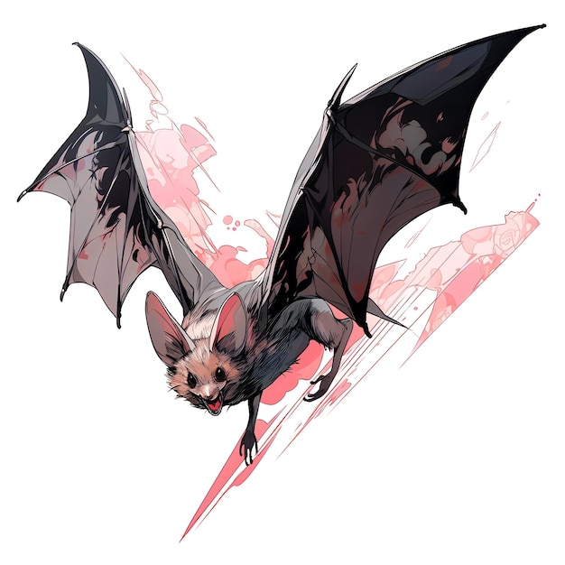 bat illustration on white background