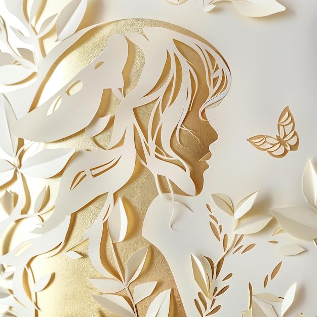 bat mitzvah with gold in paper cut style