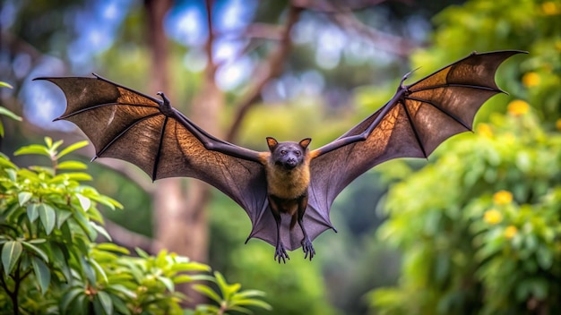 Photo a bat that has a bat on its head