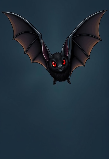 a bat with red eyes and a black bat with red eyes