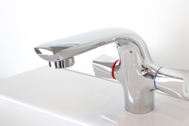 Bath shower mixer tap. Water tap made of chrome material.