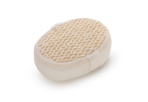 bath sponge on white background