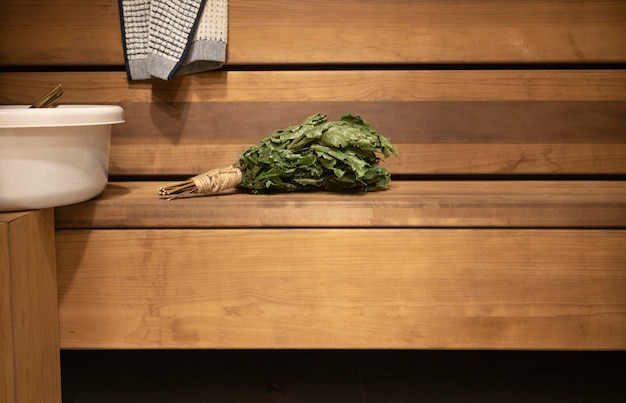 Bathhouse and sauna accessories in the steam room