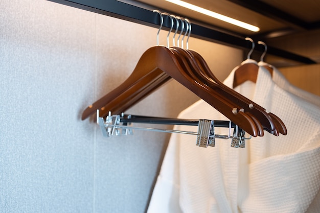 Bathrobe and hanger at hotel