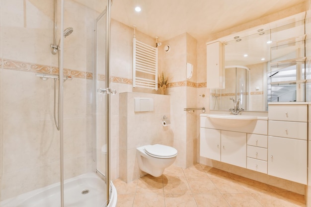 Bathroom in beige style