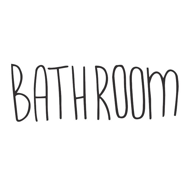 Photo bathroom hand written lettering quote cute typography in doodle style