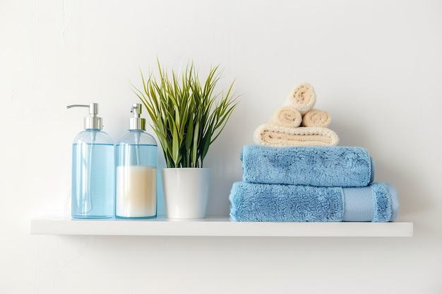 Photo bathroom shelf isolated in transparent background