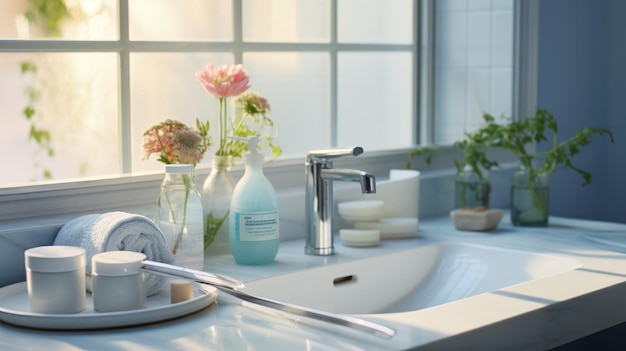 Bathroom Sink With Round Mirror